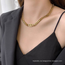 Collar de cadena de acero inoxidable de shangjie OEM Collares colgantes de pares de letras